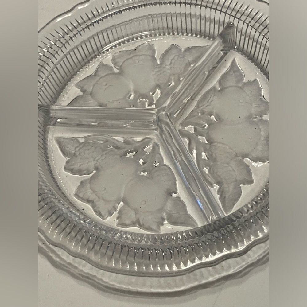 Vintage Glass Divided Relish Dish‎